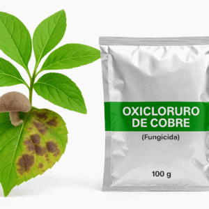 Oxicloruro de cobre fungicida de contacto para eliminar hongos en hojas, control de enfermedades y plantas sanas con Plakarq Shop.