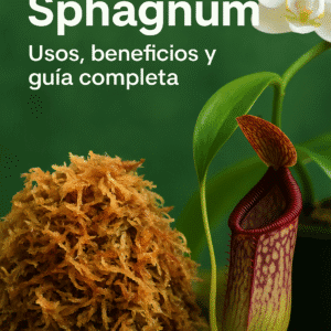 Musgo Sphagnum premium para orquídeas, bonsáis, plantas carnívoras y terrarios, ideal para mantener la humedad y estimular el enraizamiento.