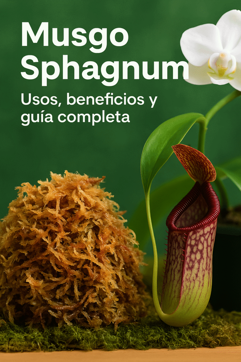 Musgo Sphagnum premium para orquídeas, bonsáis, plantas carnívoras y terrarios, ideal para mantener la humedad y estimular el enraizamiento.